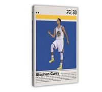 ELKPDOE Póster de baloncesto de Stephen Curry 1 lienzo para decoración de dormitorio, oficina, habitación, marco de regalo: 40 x 60 cm