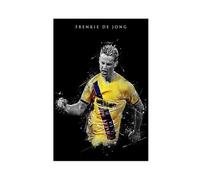 ELKPDOE Póster de Frenkie De Jong con 2 pósteres de fútbol en lienzo, decoración de dormitorio, paisaje, oficina, habitación, regalo, sin marco: 60 x 90 cm