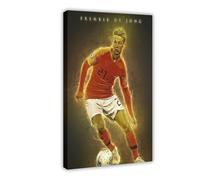 ELKPDOE Póster de Frenkie De Jong con diseño de fútbol americano en lienzo, decoración de dormitorio, paisaje, oficina, habitación, marco de regalo: 60 x 90 cm