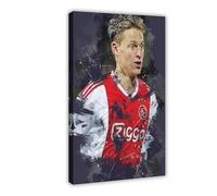 ELKPDOE Póster de Frenkie De Jong con diseño de fútbol, lienzo para decoración de dormitorio, paisaje, oficina, habitación, marco de regalo: 40 x 60 cm