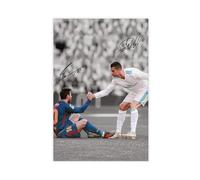 ELKPDOE Póster de fútbol de Cristiano Ronaldo, Lionel Messi, lienzo para decoración de pared, pinturas para sala de estar, dormitorio, decoración sin marco: 30 x 45 cm