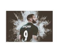 ELKPDOE Póster de fútbol Karim Benzema en lienzo, decoración de dormitorio, paisaje, oficina, habitación, regalo, sin marco: 40 x 60 cm