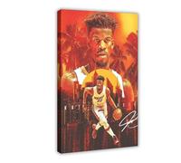 ELKPDOE Póster de Jimmy Butler en lienzo de baloncesto, decoración de pared, cuadros para sala de estar, dormitorio, marco de decoración: 60 x 90 cm