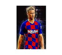 ELKPDOE Póster de jugador de fútbol de Frenkie De Jong, 9 lienzos, decoración de dormitorio, paisaje, oficina, habitación, regalo, sin marco: 60 x 90 cm