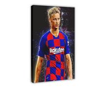ELKPDOE Póster de jugador de fútbol de Frenkie De Jong, 9 lienzos, decoración de pared, pinturas para sala de estar, dormitorio, marco de decoración: 30 x 45 cm