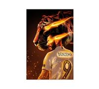 ELKPDOE Póster de Karim Benzema con 3 lienzos de fútbol americano para decoración de pared, pinturas para sala de estar, dormitorio, decoración sin marco: 60 x 90 cm