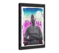 ELKPDOE Póster de Karim Benzema con imagen de fútbol, 1 lienzo para decoración de dormitorio, paisaje, oficina, habitación, marco de regalo: 50 x 75 cm