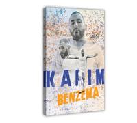 ELKPDOE Póster de Karim Benzema con imagen de fútbol, 2 lienzos, decoración de pared, pinturas para sala de estar, dormitorio, marco de decoración: 60 x 90 cm