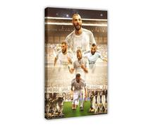ELKPDOE Póster de Karim Benzema con imagen de fútbol 9 en lienzo, decoración de dormitorio, paisaje, oficina, habitación, marco de regalo: 60 x 90 cm