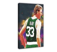 ELKPDOE Póster de Larry Bird 2 en lienzo de baloncesto para decoración de pared, pinturas para sala de estar, dormitorio, marco de decoración de 30 x 45 cm