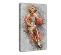 ELKPDOE Póster de Larry Bird 4 en lienzo de baloncesto para decoración de pared, pinturas para sala de estar, dormitorio, marco de decoración de 30 x 45 cm