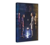 ELKPDOE Póster de Messi Cristiano Ronaldo con diseño de fútbol, lienzo para decoración de pared, cuadros para sala de estar, dormitorio, marco de decoración: 60 x 90 cm