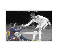 ELKPDOE Póster de Messi Ronaldo con imagen de fútbol americano en lienzo, decoración de pared, pinturas para sala de estar, dormitorio, decoración sin marco: 50 x 75 cm