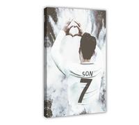 ELKPDOE Póster de Son Heung Min con diseño de fútbol, lienzo para decoración de dormitorio, paisaje, oficina, habitación, marco de regalo: 30 x 45 cm