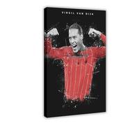 ELKPDOE Póster de Virgil Van Dijk con diseño de fútbol, lienzo para decoración de pared, pinturas para sala de estar, dormitorio, marco de decoración, 40 x 60 cm