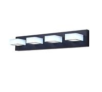 Elksdut Accesorios de iluminación de tocador, Luces de baño sobre Espejo, Accesorios de luz LED de acrílico Negro Mate Moderno, Luces de Pared de luz Blanca fría de 6000 K para Inodoro, Lavabo
