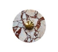 Elksdut Aplique de pared de piedra redonda, lámpara de pared decorativa LED de 5 W, lámpara de pared moderna con textura de mármol rojo con detalles de aluminio for dormitorio, pasillo(20cm)