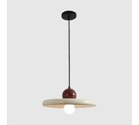 Elksdut Lámpara colgante de disco de mediados de siglo, LED de 7W, cable ajustable de 150CM, lámpara colgante de techo con dosel de metal negro for mesa de comedor, dormitorio, estudio, cocina
