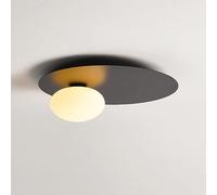 Elksdut Lámparas de Techo de Metal Redondo de Mediados de Siglo, lámpara de Techo de Montaje semiempotrado, iluminación de lámpara de Pantalla de Globo de Cristal, lámpara de Techo Moderna para pasil