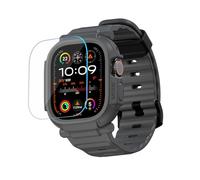 elkson Funda hecha para Apple Watch Ultra 2 1 de 49 mm, protector de pantalla de vidrio templado, Quattro Pro Series resistente para iWatch correa de parachoques, cubierta protectora duradera de grado