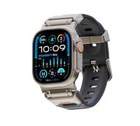 elkson Fusion - Correa para Apple Watch Ultra 2 1 de 49 mm, serie 10, 46 mm, 9, 45 mm, SE2 de 44 mm, correa de silicona de acero inoxidable duradera, resistente al sudor, transpirable, ajuste seguro