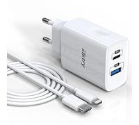 Elktry 20W Cargador USB C iPhone Carga Rapida 【Certificado MFi】 Cargador iPhone con 2 Puertos+2M Cable Lightning, Cargador Rápido de Pared Compatible con iPhone 13 12 11 Mini Pro MAX XS XR X 8 7 iPad