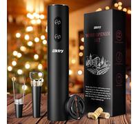 ELKTRY Sacacorchos Eléctrico, 4 en 1 Abridor de Vino Electrico, Abridor de Vino a Batería con Corta Tapas, Vertedor de Vino y Tapón de Vacío
