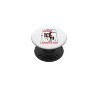 Ella ama a Jesús y América Vintage Western Horse Rider PopSockets PopGrip Adhesivo
