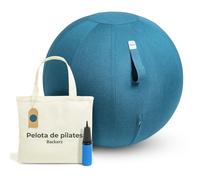 Ella Backerz Pelota Silla Escritorio - Pelota de Pilates para Oficina, Gimnasia, Yoga, y Fitness Pelota Embarazada Antideslizante Fitball y Anti-Burst Tela Duradera Silla Oficina, 65CM - Teal Oscuro