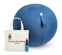 Ella Backerz Pelota Silla Escritorio - Pelota de Pilates para Oficina, Gimnasia, Yoga, y Fitness Pelota Embarazada Antideslizante Fitball y Anti-Burst Tela Duradera Silla Oficina, 65CM - Azul Oscuro