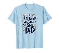 Ella creía Que podía, así Que lo Hizo de Manera inspiradora Camiseta, Hombre, Azul Bebé, 3XL