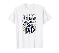 Ella creía Que podía, así Que lo Hizo de Manera inspiradora Camiseta, Hombre, Blanco, XL