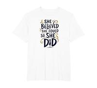 Ella creía Que podía, así Que lo Hizo de Manera inspiradora Camiseta, Hombre Tallas Grandes, Blanco, 6X Alto