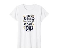 Ella creía Que podía, así Que lo Hizo de Manera inspiradora Camiseta, Mujer, Blanco, L