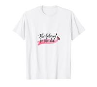 Ella creía Que sí, inspiraba el empoderamiento de Las Mujeres Camiseta, Hombre, Blanco, S