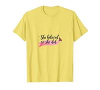 Ella creía Que sí, inspiraba el empoderamiento de Las Mujeres Camiseta, Hombre, Limón, 3XL
