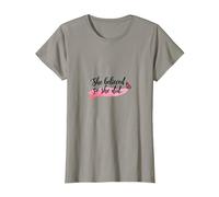 Ella creía Que sí, inspiraba el empoderamiento de Las Mujeres Camiseta, Mujer, Pizarra, XXL