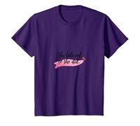 Ella creía Que sí, inspiraba el empoderamiento de Las Mujeres Camiseta, Niños, Morado, 4 años