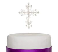 Ella - Decoración para tarta de celebración de cruz, religiosa, bautizo, bautizo, primera comunión, decoración cristiana