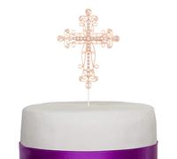 Ella - Decoración para tarta de celebración de cruz, religiosa, bautizo, bautizo, primera comunión, decoración cristiana