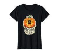 Ella Dijo Boo. Me Refiero a Halloween Spooky L Anillo de Compromiso de otoño Camiseta gráfica económica, Mujer, Negro, XL