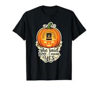 Ella Dijo Boo. Me Refiero a Halloween Spooky L Anillo de Compromiso de otoño Camiseta gráfica económica, Hombre, Negro, M