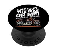 Ella dijo: ¡o en bicicleta o yo! PopSockets PopGrip Adhesivo