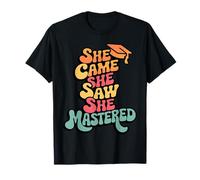 Ella dominó Retro Groovy Maestría Graduación 2025 Camiseta