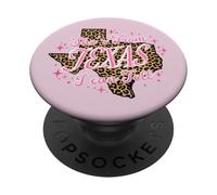 Ella es de Texas I Can Tell Pink Leopard PopSockets PopGrip Adhesivo