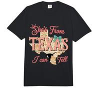 Ella es de Texas I Can Tell Pink Western Cowgirl Womens Comfort Colors Adult Heavyweight T-Shirt