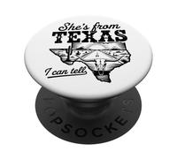 Ella es de Texas I Can Tell Retro Vintage Girl PopSockets PopGrip Adhesivo