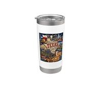 Ella es de Texas I Can Tell State Pride Texas Flag Map Vaso térmico de acero inoxidable de doble pared