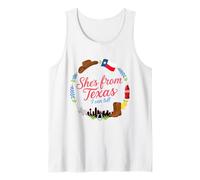 Ella es de Texas I Can Tell Texas Pride Fun Design Camiseta sin Mangas