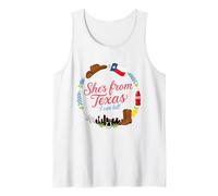 Ella es de Texas I Can Tell Texas Pride Fun Design Camiseta sin Mangas